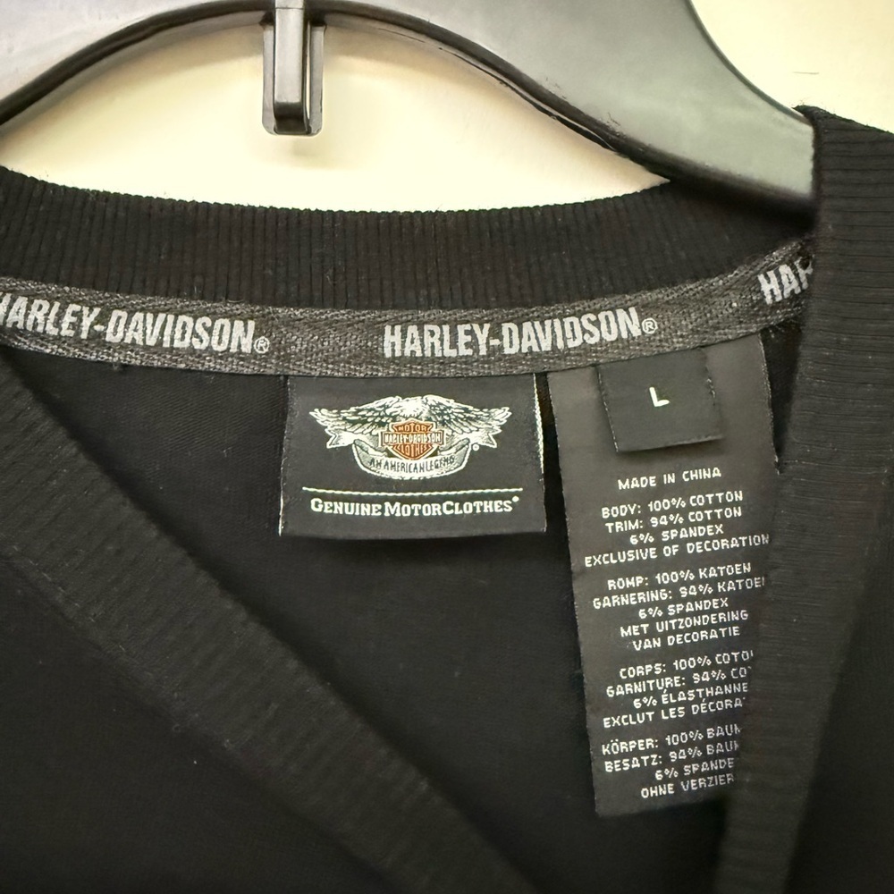 Harley-Davidson Black and Gray Skull Long Sleeve Tee Size L - Picture 4 of 4